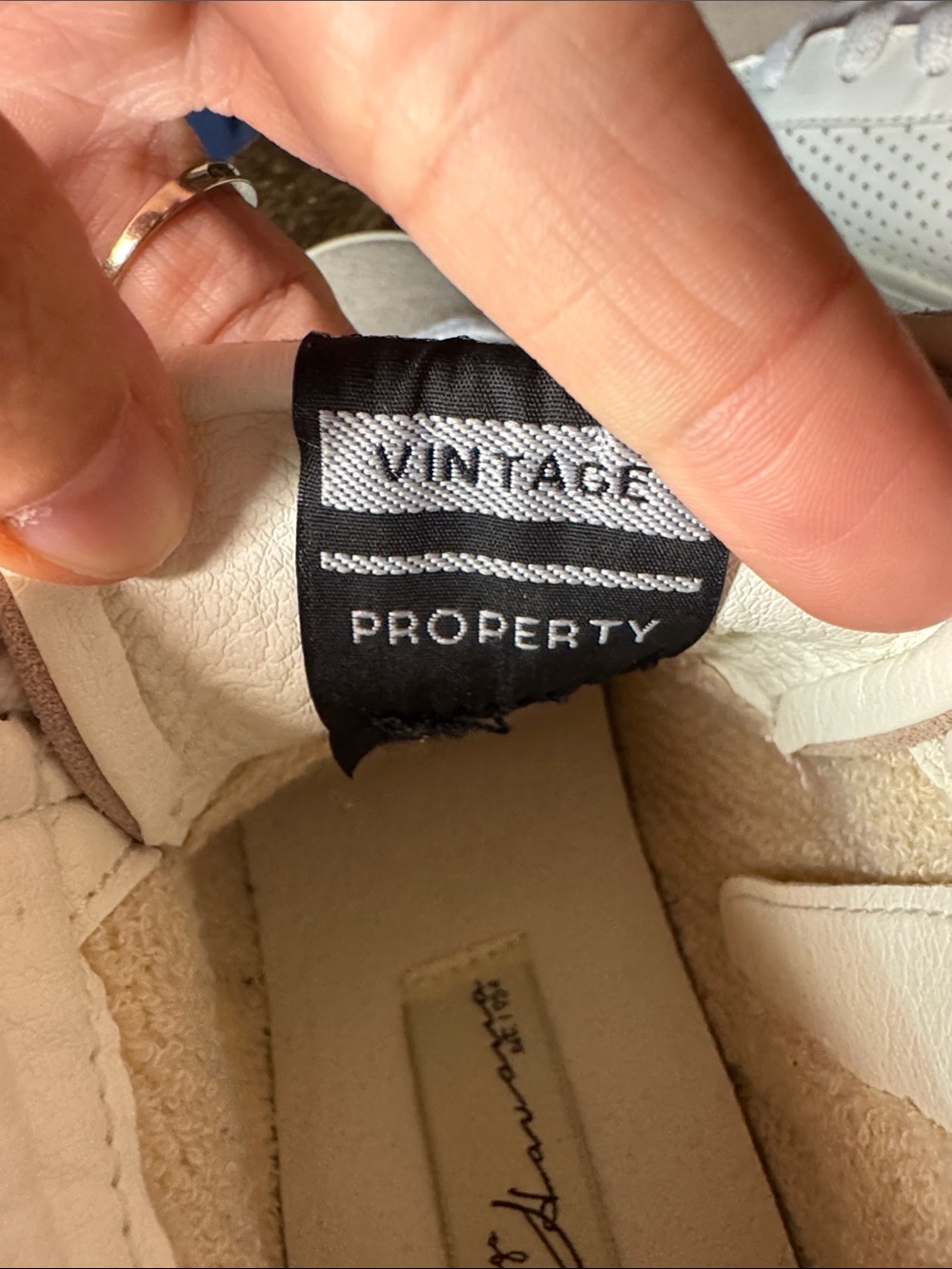 Vintage Havana Cream & Blush High-Top Sneakers with Metallic Star - Picture 8 of 11